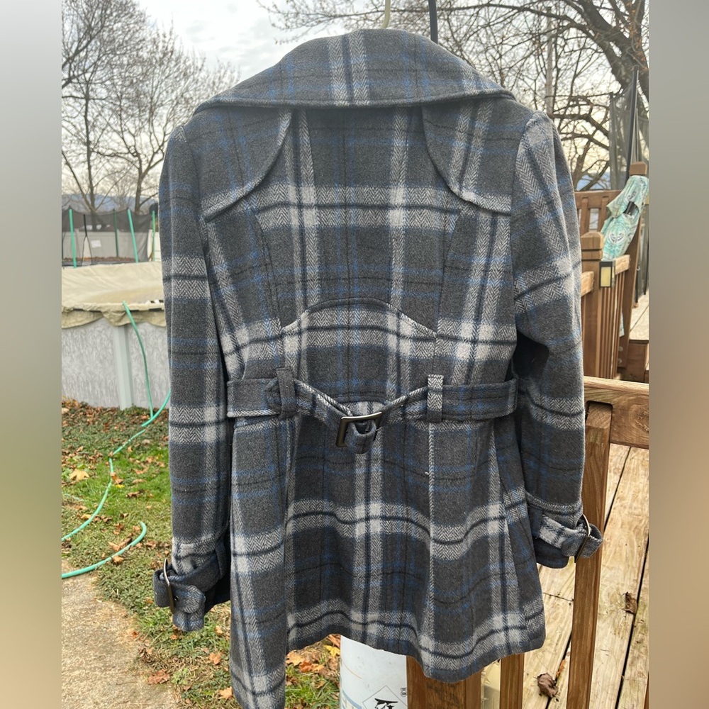 🔥 Womens Plaid Peacoat Size Medium - Picture 5 of 8